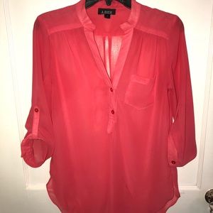 A. Byer chiffon button up top
